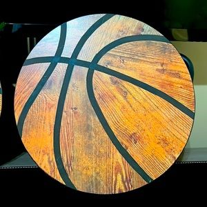 Wooden basketball wall art